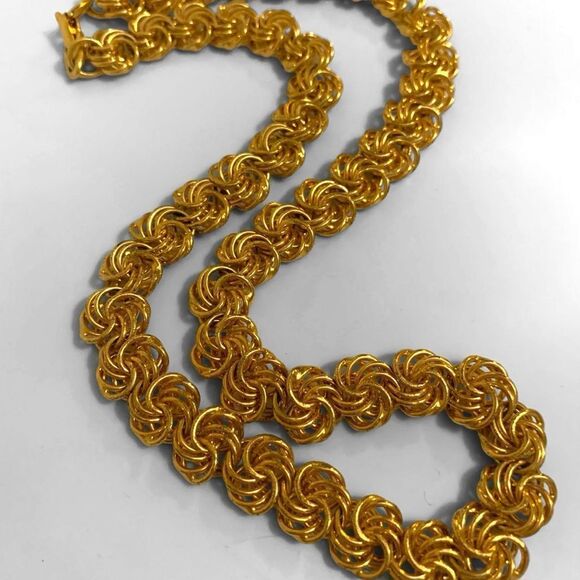 Vintage Napier Gold Chain Knot Necklace - Picture 2 of 5